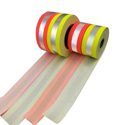 أحمر أزرق عاكس نسيج قطني فلو أصفر أحمر أزرق Hi Vis شرائط عاكسة للسترات